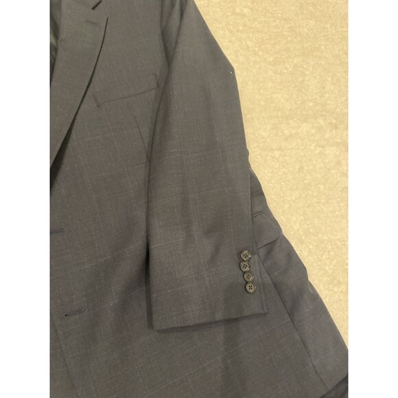 Ralph Lauren Windowpane Suit Blue 46R / 38W x 29L Wool EXCELLENT Condition Navy - Picture 5 of 14